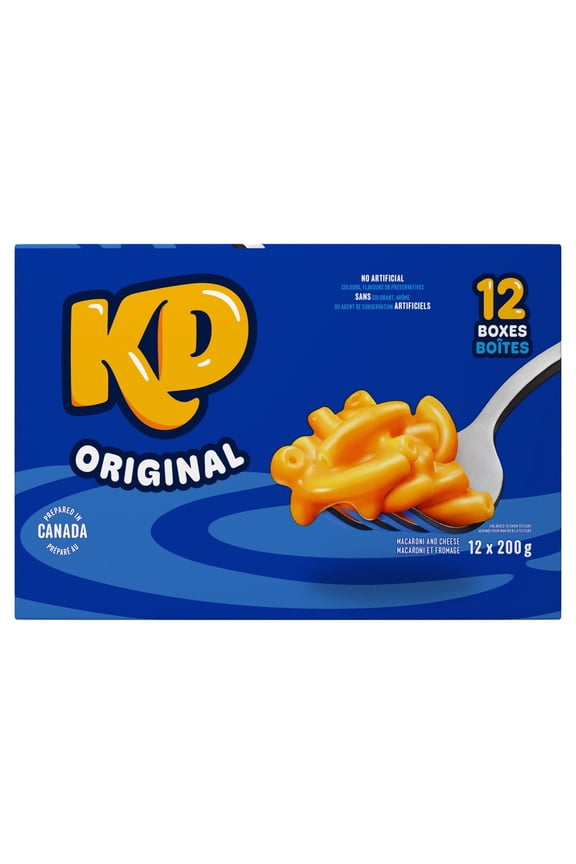 KD Kraft Macaroni & Cheese Dinner Original - 12x200g, 2400g/84.65 oz