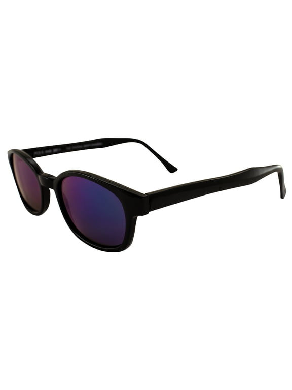 Sport Motorcycle Sunglasses Black Frame Colored Mirror Lens