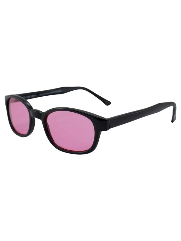 Sunglasses 2014 Original KD's Biker Shades ANSI Z80.3 Black Frames w/Pink Lenses