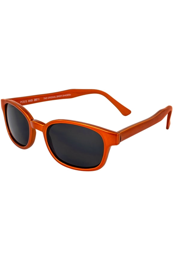 KD's Thunder Motorcycle Riding Biker Glasses Orange with Super Dark Grey Lens Fits Comfortably Under a Helmet