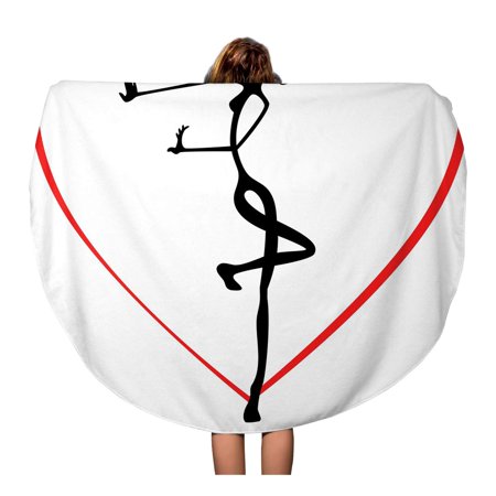 KDAGR 60 inch Round Beach Towel Blanket Dancer of The Heart Dance Love St Valentine Day Travel Circle Circular Towels Mat Tapestry Beach Throw