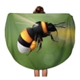 thumbnail image 1 of KDAGR 60 inch Round Beach Towel Blanket Flying Bumblebee Species Bombus Terrestris Common Name Buff Travel Circle Circular Towels Mat Tapestry Beach Throw, 1 of 2