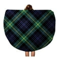 thumbnail image 1 of KDAGR 60 inch Round Beach Towel Blanket Green Plaid Gordon Tartan Check Pattern No Gradients Blue Travel Circle Circular Towels Mat Tapestry Beach Throw, 1 of 2