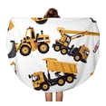 thumbnail image 1 of KDAGR 60 inch Round Beach Towel Blanket Road Roller Bulldozer Dumper Truck Crane Inspired by Building Travel Circle Circular Towels Mat Tapestry Beach Throw, 1 of 2