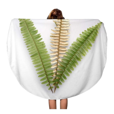 KDAGR 60 inch Round Beach Towel Blanket Yellow Golden and Green Leaf for Wedding Valentines Day Travel Circle Circular Towels Mat Tapestry Beach Throw