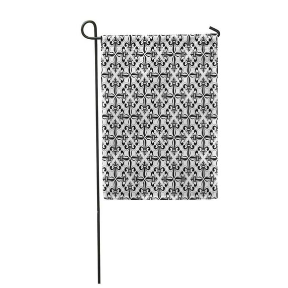 KDAGR Abstract Black and White with Lily Fleur De Lis Billboard Broadsheet Emblem LYS Garden Flag Decorative Flag House Banner 28x40 inch