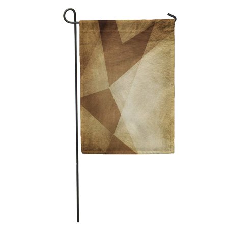 KDAGR Abstract Dark Brown of White Triangle and Shapes Layered Garden Flag Decorative Flag House Banner 12x18 inch