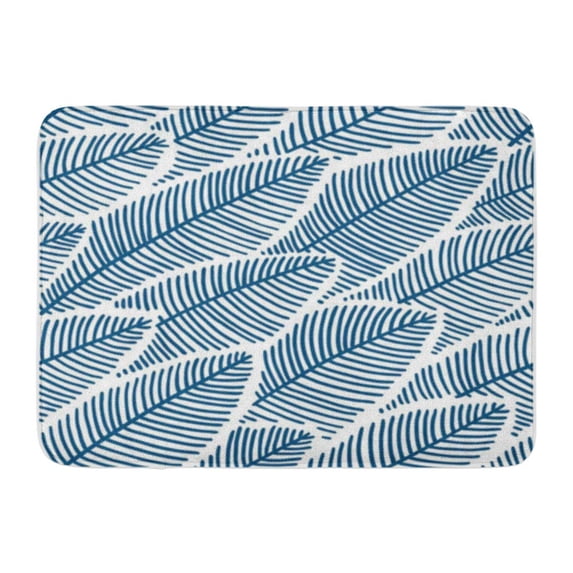 KDAGR Abstract Elegant in Blue Color Leaves Autumn Beauty Cute Doormat Floor Rug Bath Mat 30x18 inch