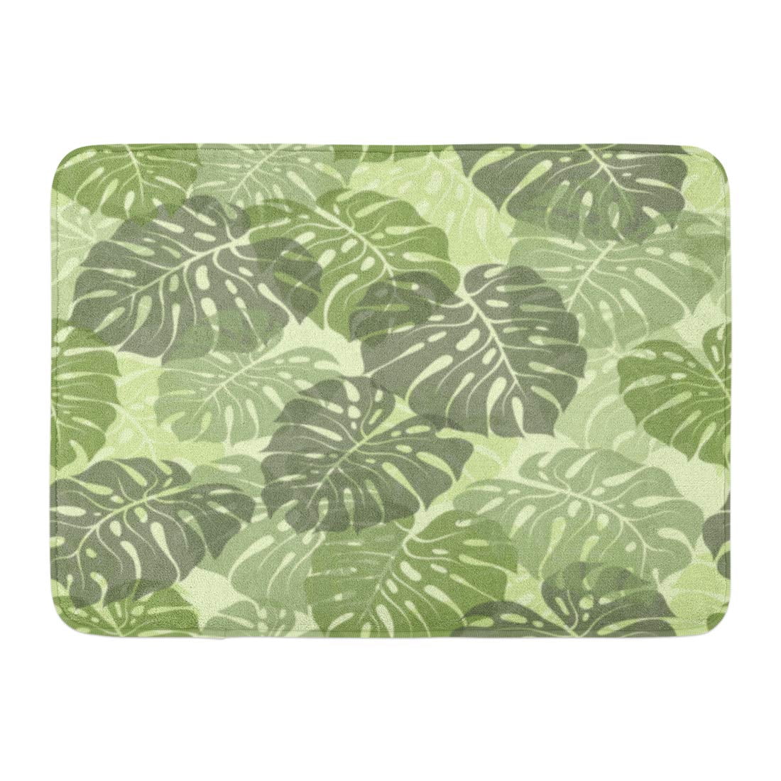 Tissue Rug KDAGR Abstract Green Palm Leaves Silhouette Tropical Plants Floral ...