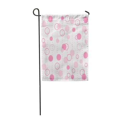 KDAGR Abstraction Pink Circles and Rings on Light Polka Dot Pattern Bubblegum Wall Garden Flag Decorative Flag House Banner 28x40 inch