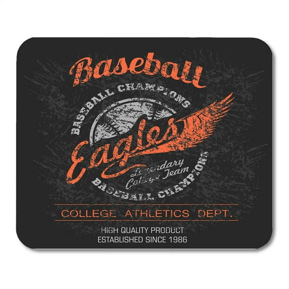 KDAGR Active ABC Vintage Baseball Emblem Badge and Academy Athlete Mousepad Mouse Pad Mouse Mat 9x10 inch
