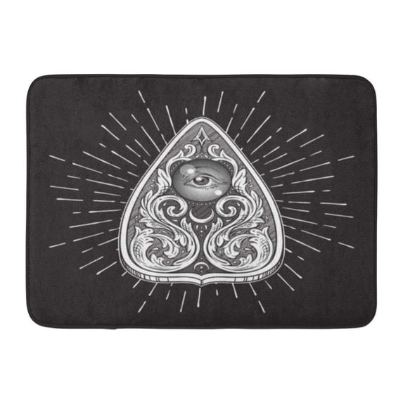 KDAGR Aged Divination Board Planchette Antique Boho Chic Tattoo Drawing Eclectic Doormat Floor Rug Bath Mat 23.6x15.7 inch