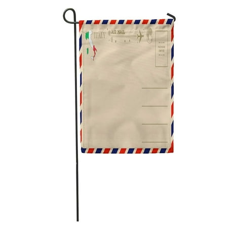 KDAGR Air Vintage Map of Italy Mail Airmail Back Cute Flag Garden Flag Decorative Flag House Banner 12x18 inch