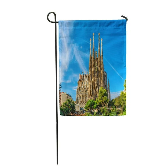 KDAGR Barcelona Spain September 24 Cathedral of La Sagrada Familia It is Designed Garden Flag Decorative Flag House Banner 28x40 inch