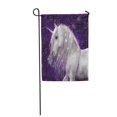 thumbnail image 1 of KDAGR Beautiful White Unicorn with Silvery Mane That Has Sparkling Snow Flakes in It Garden Flag Decorative Flag House Banner 12x18 inch, 1 of 1