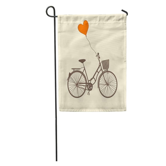KDAGR Bicycle Bike and Balloon Vintage You Retro Spring Summer Garden Flag Decorative Flag House Banner 12x18 inch