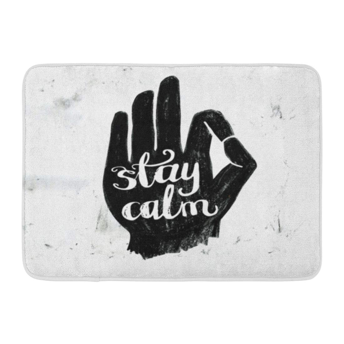 KDAGR Black and White Colors Hand Meditation Pose Phrase Stay Calm