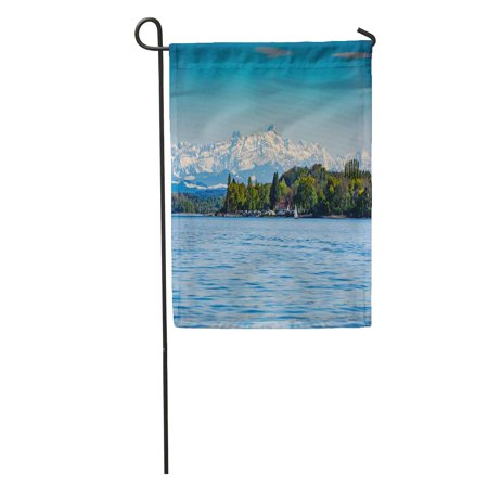 KDAGR Blue Alps Mountain Saentis Over The Lake Constance Green Spring Camping Garden Flag Decorative Flag House Banner 28x40 inch