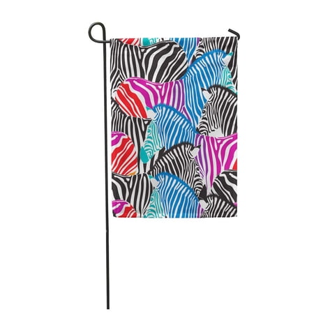 KDAGR Blue Colorful Zebra Savannah Wild Striped Black Garden Flag Decorative Flag House Banner 28x40 inch