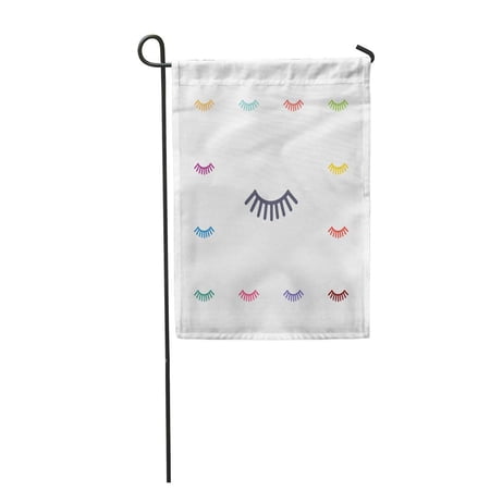 KDAGR Blue Eye Eyelash Flat Open Round Colorful Buttons Gray Garden Flag Decorative Flag House Banner 28x40 inch