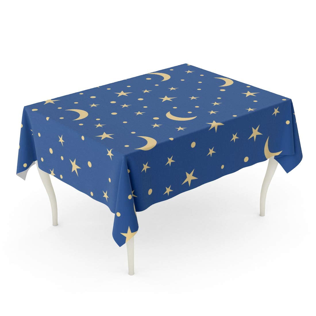 KDAGR Blue Pattern Holiday Stars and The Moon Abstract Blank Tablecloth ...