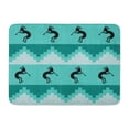 thumbnail image 1 of KDAGR Blue Southwest Southwestern in Cool Turquoise Colors Teal Aboriginal Doormat Floor Rug Bath Mat 30x18 inch, 1 of 1
