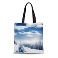 thumbnail image 1 of KDAGR Canvas Bag Resuable Tote Grocery Shopping Bags Scene Beautiful Winter Panorama Snow Covered Trees Wonderland Tote Bag, 1 of 1