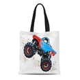 thumbnail image 1 of KDAGR Canvas Tote Bag Cartoon Monster Truck Available Separated By Groups and Layers Reusable Shoulder Grocery Shopping Bags Handbag, 1 of 1