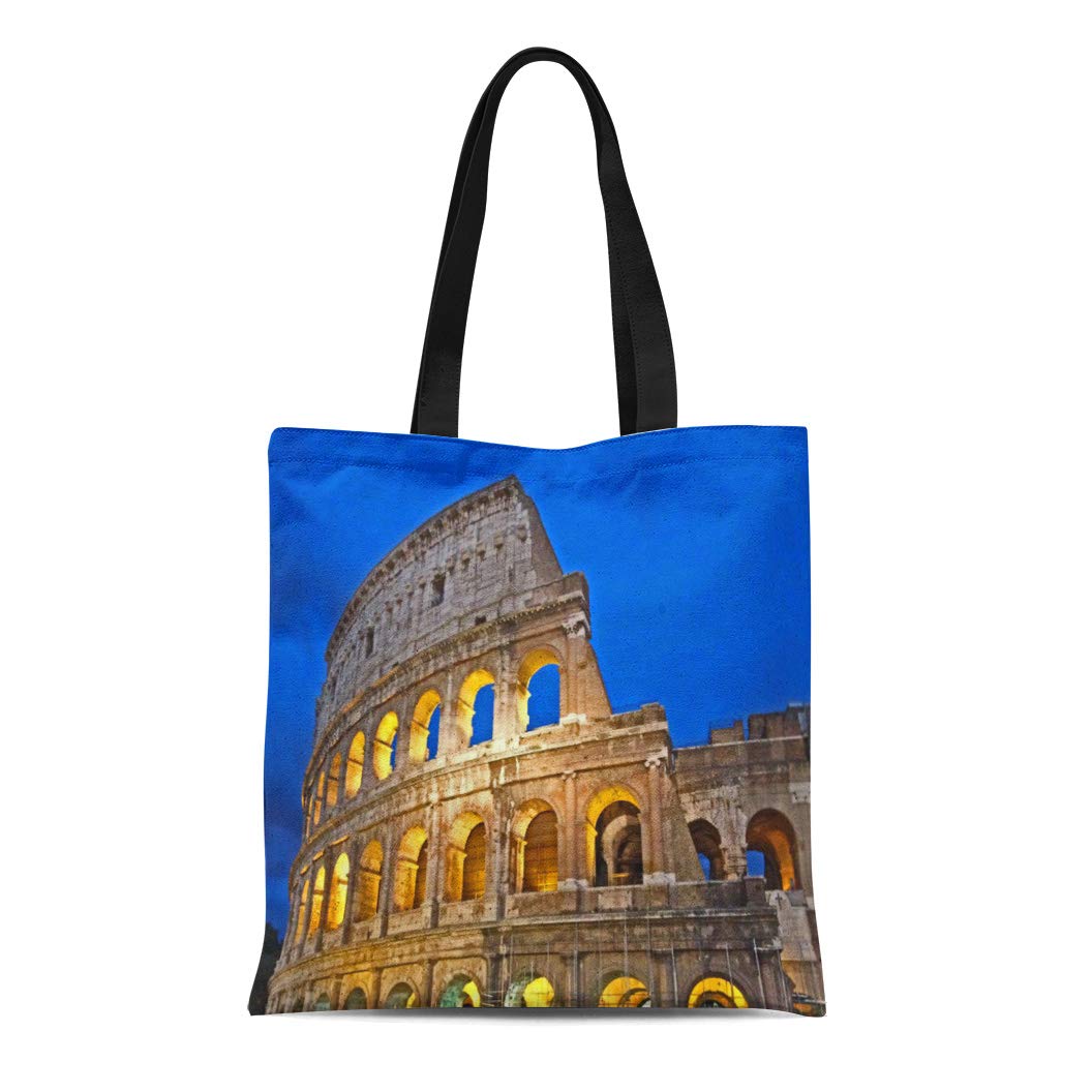KDAGR Canvas Tote Bag Italy Rome Colosseum Photographs Italian