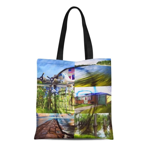 KDAGR Canvas Tote Bag Landscape Dorsey Portrait Life Texas Louisiana Arkansas Colorado B17 Reusable Handbag Shoulder Grocery Shopping Bags