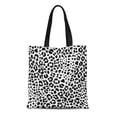 thumbnail image 1 of KDAGR Canvas Tote Bag Leopard Jaguar Skin Cheetah Pattern Snow Natural Cat Reusable Shoulder Grocery Shopping Bags Handbag, 1 of 1