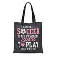 thumbnail image 1 of KDAGR Canvas Tote Bag Pink Sport Soccer Football Girl Tee Graphics Team Academy Durable Reusable Shopping Shoulder Grocery Bag, 1 of 1
