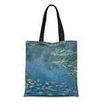 thumbnail image 1 of KDAGR Canvas Tote Bag Post Water By Claude Monet Impressionism Impressionist Fine Still Reusable Handbag Shoulder Grocery Shopping Bags, 1 of 1