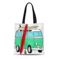 thumbnail image 1 of KDAGR Canvas Tote Bag Retro Tropical Happy Hippie Micro Standup Paddle Board Sup Reusable Shoulder Grocery Shopping Bags Handbag, 1 of 1