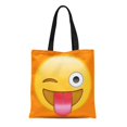 thumbnail image 1 of KDAGR Canvas Tote Bag Yellow Happy Funny Smiles Bithday Birthday Party Reusable Handbag Shoulder Grocery Shopping Bags, 1 of 1