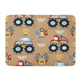thumbnail image 1 of KDAGR Car Cartoon of Monster Truck Race Pattern Kids Graphic Doormat Floor Rug Bath Mat 23.6x15.7 inch, 1 of 1