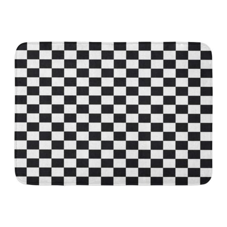 KDAGR Checker Black and White Checkered Pattern Chessboard Check Parallel Doormat Floor Rug Bath Mat 23.6x15.7 inch