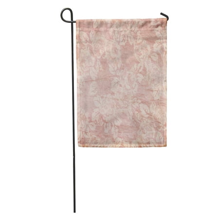 KDAGR Chic Shabby Pink Creme Vintage Pattern Floral Pretty Album Classic Garden Flag Decorative Flag House Banner 12x18 inch