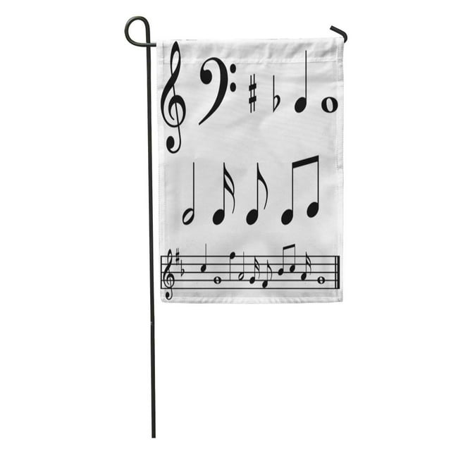 KDAGR Clef Music Notes and Symbols Bar Treble Score Bass Whole Garden Flag Decorative Flag House Banner 28x40 inch