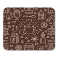 thumbnail image 1 of KDAGR Coffee Cute Beverages Hot Drinks Flat Line Coffeemaker Machine Beans Cup Grinder Repeated for Cafe Mousepad Mouse Pad Mouse Mat 9x10 inch, 1 of 1