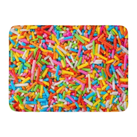 KDAGR Colorful Bakery Abstract Sprinkles Sugar Strands As to Add Desserts Baking Doormat Floor Rug Bath Mat 23.6x15.7 inch