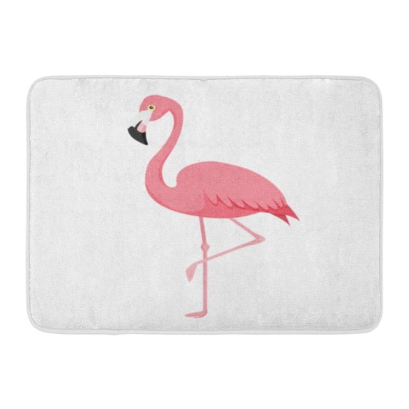 KDAGR Colorful Beach Pink Flamingo Red Flat Tropical Cartoon Bird Cute Doormat Floor Rug Bath Mat 23.6x15.7 inch