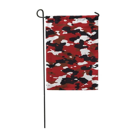 KDAGR Colorful Black Red White and Crimson Wide Camouflage Pattern Garden Flag Decorative Flag House Banner 12x18 inch