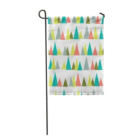 KDAGR Colorful Christmas Triangle Pine Tree Pattern Gray Contemporary Coral Modern Garden Flag Decorative Flag House Banner 28x40 inch
