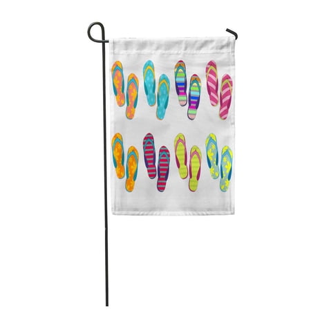 KDAGR Colorful Flip of Eight Beach Slippers Yellow Garden Flag Decorative Flag House Banner 12x18 inch