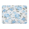thumbnail image 1 of KDAGR Colorful Floral Pattern Blue Rose and Grey Leaves Gray Doormat Floor Rug Bath Mat 30x18 inch, 1 of 1