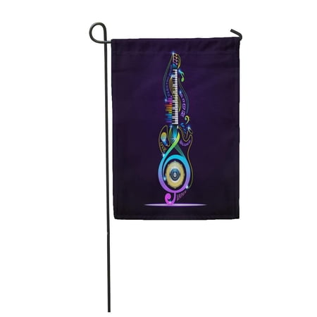 KDAGR Colorful Musical Instruments Collage for Live Rock Jazz Blues Lounge Garden Flag Decorative Flag House Banner 28x40 inch