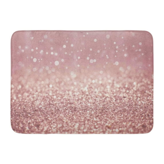 KDAGR Colorful Sparkle Rose Gold and Silver Abstract Glowing Christmas Orange Bokeh Doormat Floor Rug Bath Mat 23.6x15.7 inch