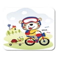 thumbnail image 1 of KDAGR Cute Bear Drive Motorcycle Kids Cartoon Turtle Funny Backpack Mousepad Mouse Pad Mouse Mat 9x10 inch, 1 of 1