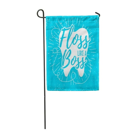 KDAGR Dental Care Motivation Saying Dentist Day and Tooth Effect Easy to Remove Floss Garden Flag Decorative Flag House Banner 28x40 inch